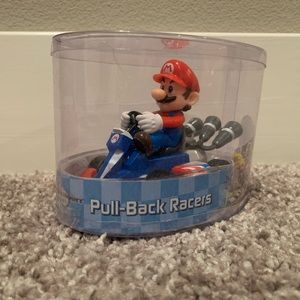 Super Mario Kart Mario Pull Back Racer PVC Plastic Figure Collectible Car Toy 5"